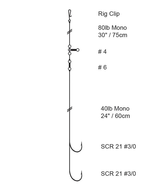 Cox& Rawle Bass/Cod Rig (Pulley Pennel 3/0)