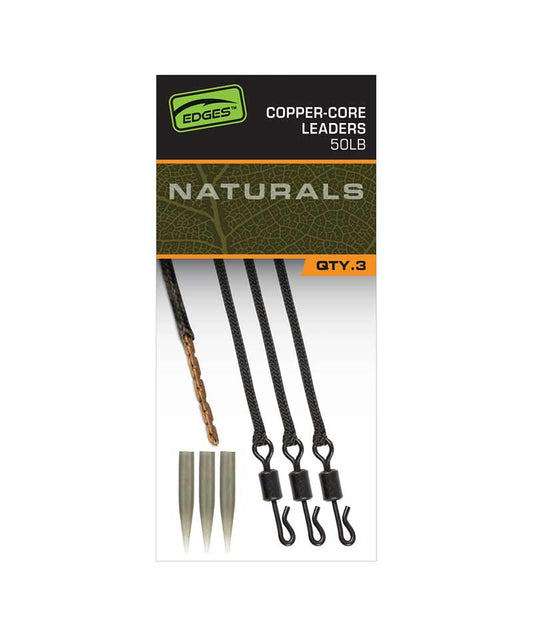 Fox  Edges Naturals Copper-Core Leaders x3