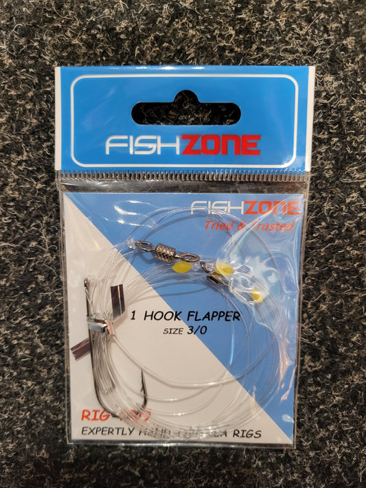 FishZone 1 Hook Flapper Size 3/0
