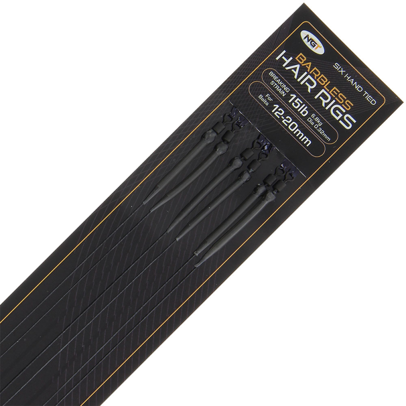 NGT SIXPACK HAIR RIGS-MIXED SIZE BARBLES