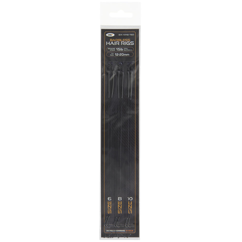 NGT SIXPACK HAIR RIGS-MIXED SIZE BARBLES