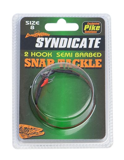 2 HOOK SEMI BARBED SNAP TACKLE SIZE 8