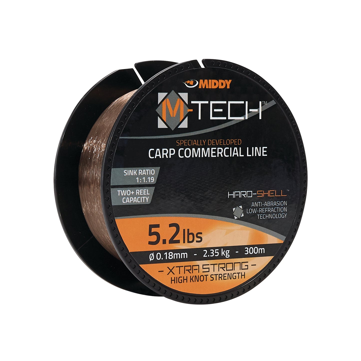 MIDDY M-Tech Carp Commercial Line 0.18/5.2lb 300m (with Hard-Shell technology)