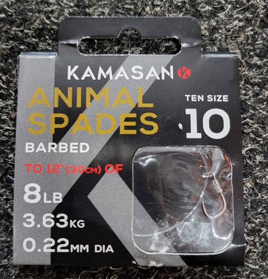 Kamasan Animal Spade Hooks Barbed Size 12