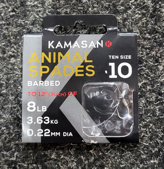 Kamasan Animal Spade Hooks Barbed Size 10