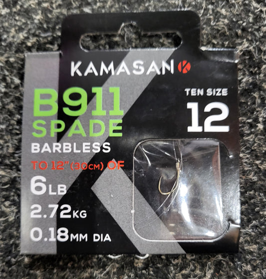 Kamasan B911 Spade Barbless Hooks Size 12