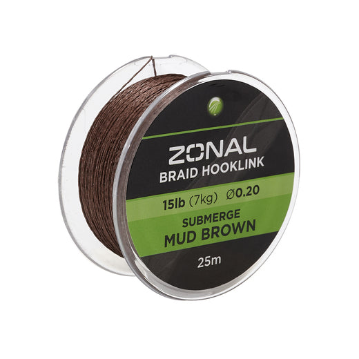 Kodex zonal braid hooklink submerge mud brown15lb