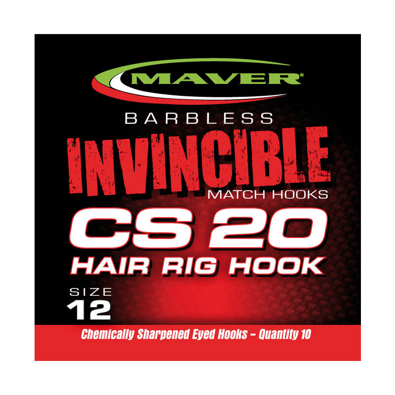 Maver Invincible CS20 Hair Rig Hook Size 14 Barbless