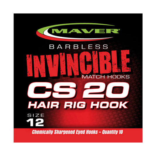 Maver Invincible CS20 Hair Rig Hook Size 14 Barbless