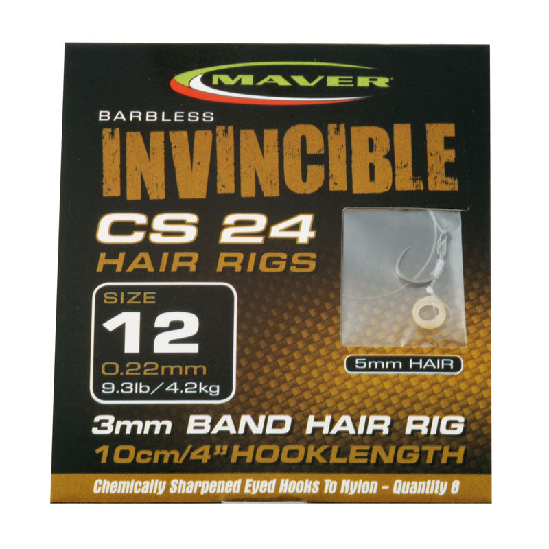 Maver Invincible CS24 hair rigs Size 14 5mm Hair