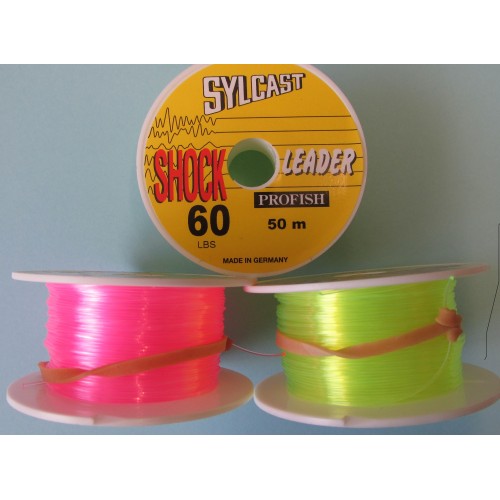 Sylcast Yellow Fluro Shock Leader 50lb 50m